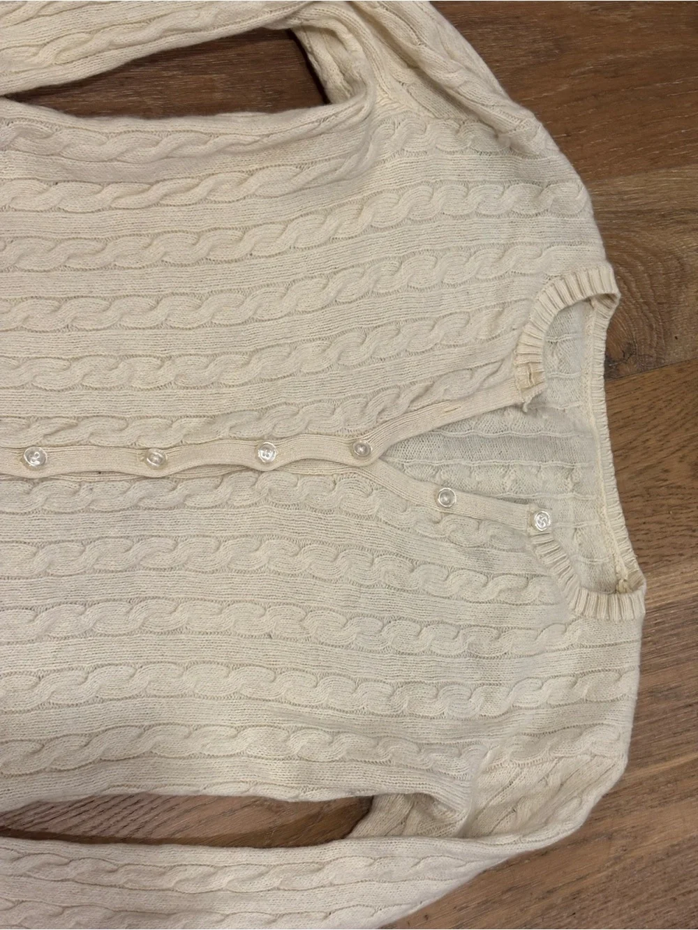 Classic Cream Cable Knit cardigan